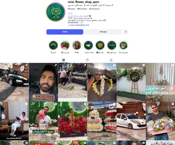 پیج اینستاگرام گل میم قم