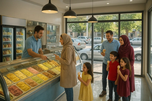 بهترین بستنی فروشی های قم